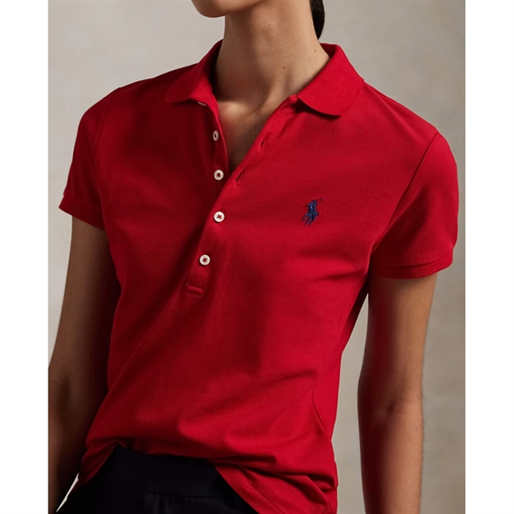 Polo Ralph Lauren Slim Fit Stretch Polo Shirt, Red/Navy